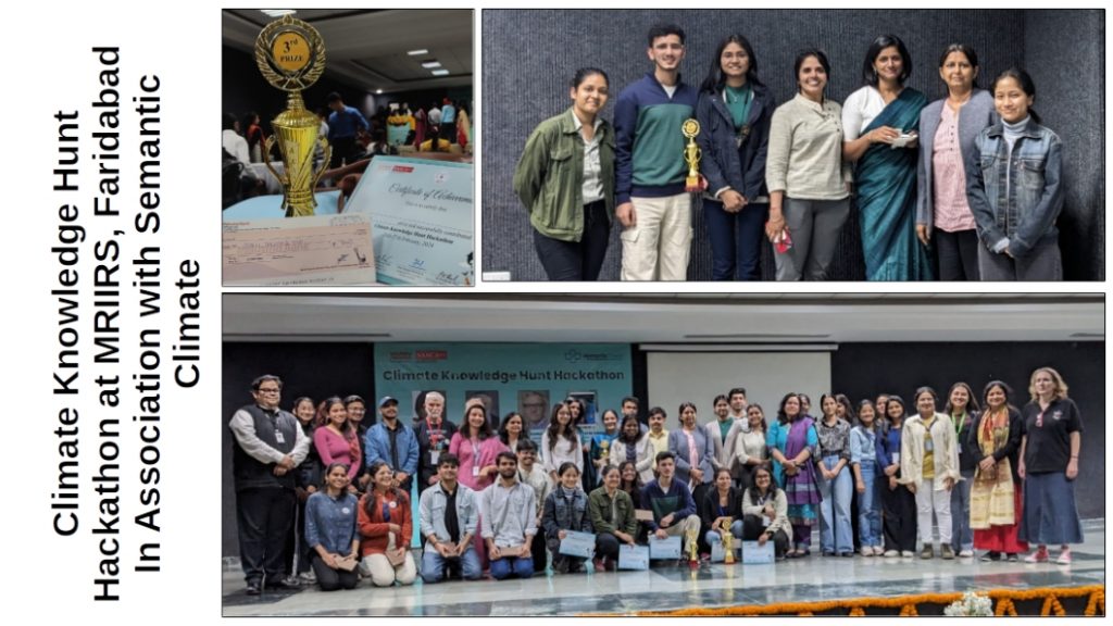 Sachin, Than, Jhanak, Nikita, students of Department of Biophysics and Prof. Manisha Goel won third prize at Climate knowledge Hunt Hackathon on 26-27/02/2024.