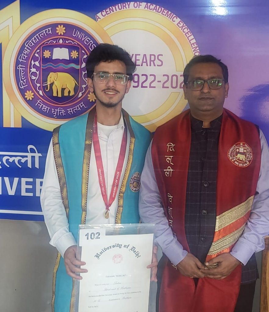 Sachin, M.Sc. Student, Awarded with Gold Medal in 100th Convocation of University of Delhi